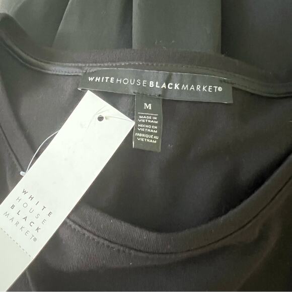 WHBM Black Ruffles Peplum Blouse Size M - Picture 10 of 11